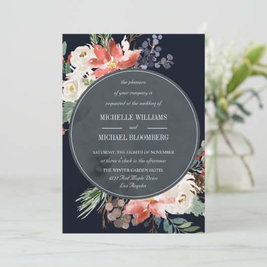 Winter Garden | Floral Wedding Kaart (Staand voorkant)