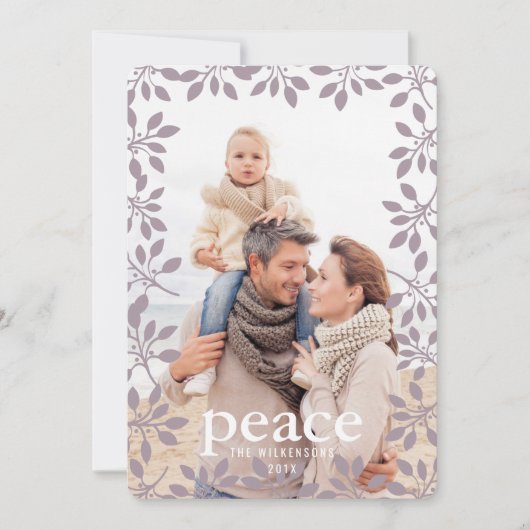 Winter Garland Peace Carte photo de vacances (Devant)