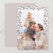 Winter Garland Peace Carte photo de vacances (Devant / Derrière)