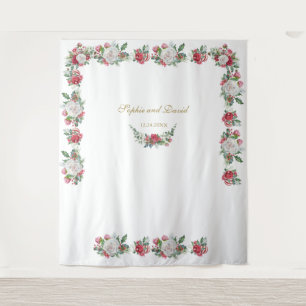 Winter Garland Xmas Weddenschap Foto Booth Backdro Wandkleed