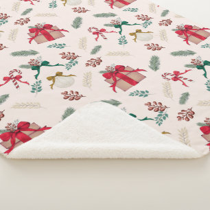 Winter gebladerte kerstcadeaus sherpa deken