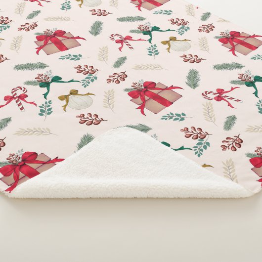 Winter gebladerte kerstcadeaus sherpa deken (3/4)