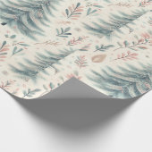 Winter gebladerte Kerstmis verpakken papier (Hoek)