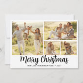 Winter gebladerte Script 4 Fotocollage Kerstmis Feestdagenkaart (Voorkant)