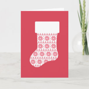 Winter gebreide kerst kous Kaart