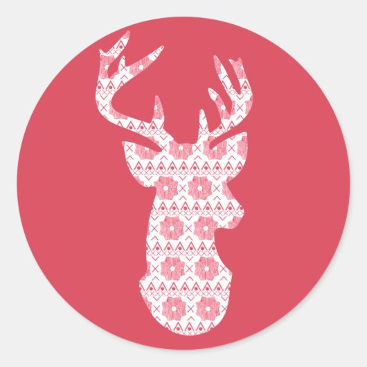 Winter gebreide kerst rendier Sticker (Voorkant)