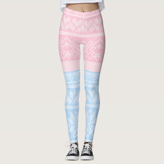 Winter Gebreide Kersttrui Vakantie Cadeau Leggings (Voorkant)