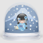 Winter Geisha Girl Custom Photo Snow Globe (Avant)