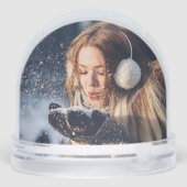 Winter Geisha Girl Custom Photo Snow Globe (Arrière)