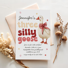 Winter Gekke Gans Kerstboog 3e Verjaardag Kaart