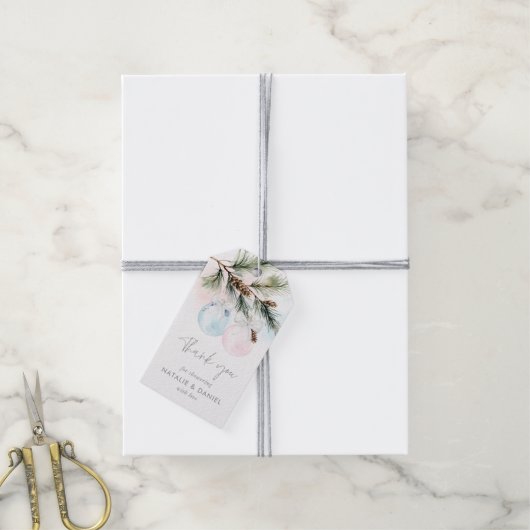 Winter Gender Reveal Dank u Label Cadeaulabel (Met Touw)