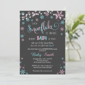 Winter Gender Reveal Invitation Kaart (Staand voorkant)