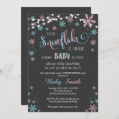 Winter Gender Reveal Invitation Kaart (Voorkant / Achterkant)