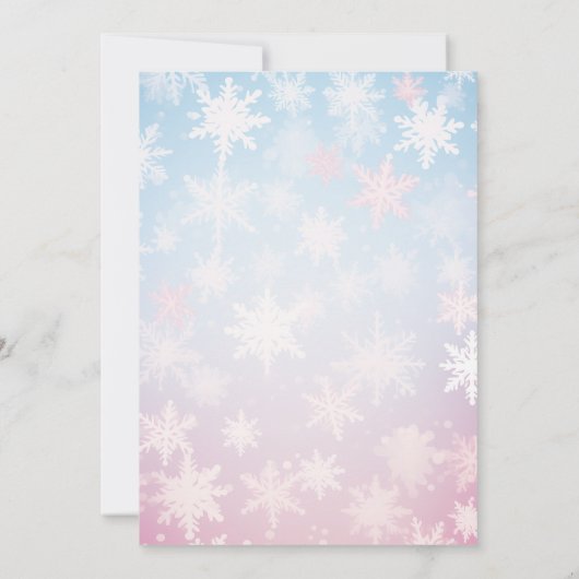 Winter Geslacht Reveal Hij of Zij Feest Kaart (Achterkant)