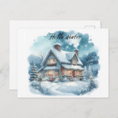 Winter gezellig briefkaart (Voorkant / Achterkant)