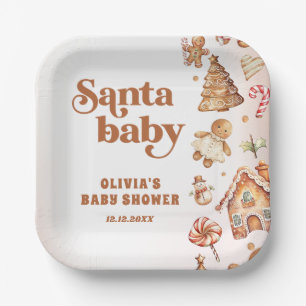 Winter Gingerbread Christmas Cookie Baby shower Papieren Bordje