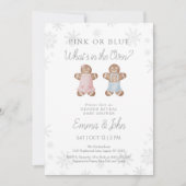 Winter Gingerbread Gender Reveal Invitation Kaart (Voorkant)