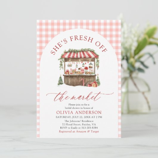 Winter Gingham Fresh van het Vrijgezellenfeest Kaart (Staand voorkant)