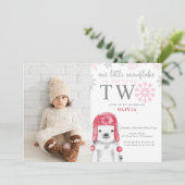 Winter Girl 2e anniversaire Invitation photo (Debout devant)