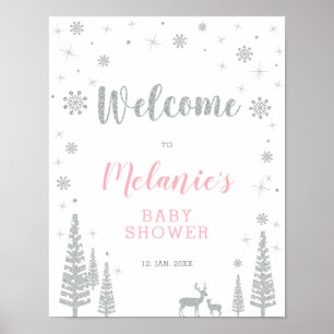 Winter Girl Baby Shower, Sprinkle Welkom Bord Poster