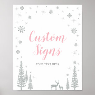 Winter Girl Baby Shower, Verjaardag Aangepast Part Poster