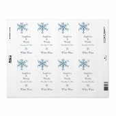 Winter Glamour Bruiloft Wijn Label (wit) (Full Sheet)