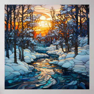 Winter Glas in lood Poster