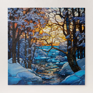 Winter Glas in lood puzzel