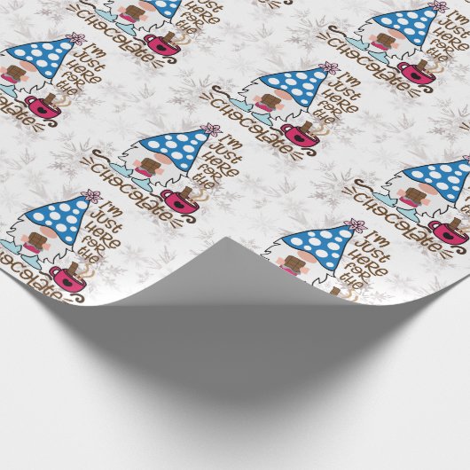 Winter Gnome Ik ben hier voor het chocolade. Cadeaupapier (Hoek)