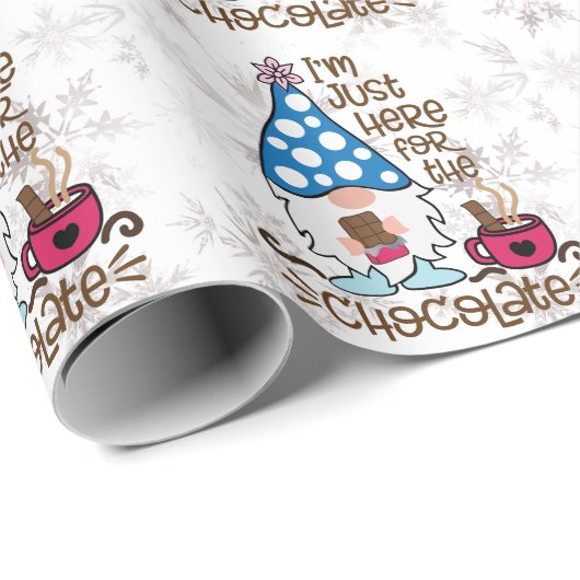 Winter Gnome Ik ben hier voor het chocolade. Cadeaupapier (Rol Hoek)