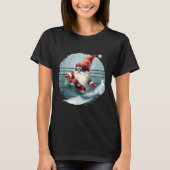 Winter Gnome Santa With Skiing Googles Retro Snowb T-shirt (Voorkant)
