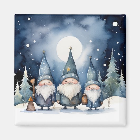 Winter Gnomes Magnet Magneet (Voorkant)