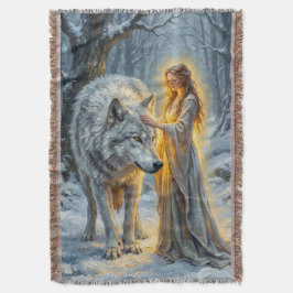 Winter Goddess & White Wolf Deken