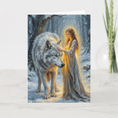 Winter Goddess & White Wolf Kaart (Voorkant)