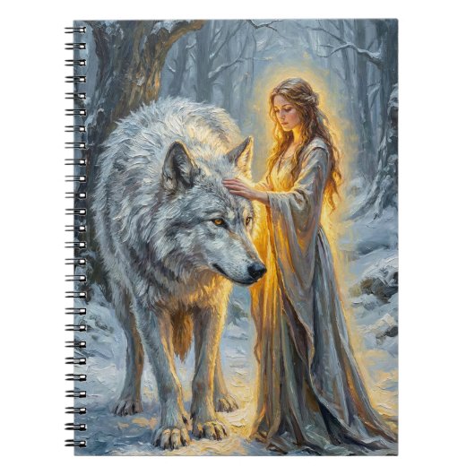 Winter Goddess & White Wolf Notitieboek (Voorkant)