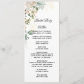 Winter Gold floral double side program card  Programma (Achterkant)