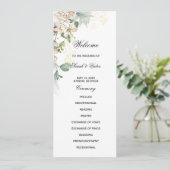 Winter Gold floral double side program card  Programma (Staand voorkant)