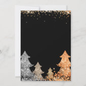 Winter Gold Glitter kerstboomfeest Kaart (Achterkant)