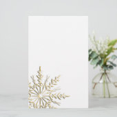 Winter Gold Snowflake Stationery Briefpapier (Staand voorkant)
