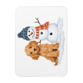 Winter Goldendoodle Dog Cute Snowman Magneet (Verticaal)