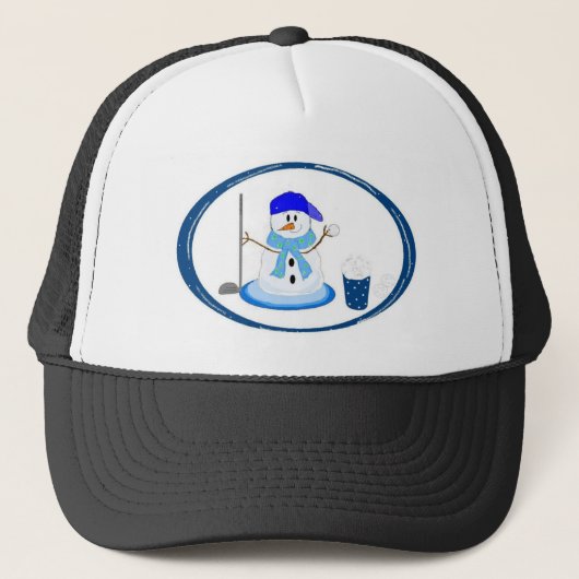 Winter Golf Ontwerp Trucker Pet (Voorkant)
