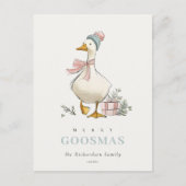 Winter Goose Christmas Funny Merry Goosmas Briefkaart (Voorkant)