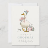 Winter Goose Christmas Funny Merry Goosmas Feestdagenkaart (Voorkant)