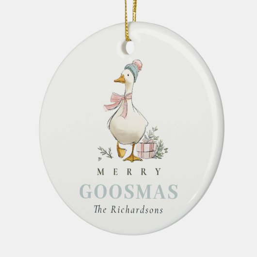 Winter Goose Christmas Funny Merry Goosmas Photo Keramisch Ornament (Links)
