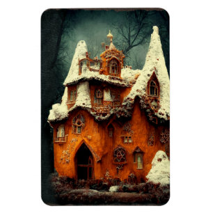 Winter Gotische peperkoek huis Magneet
