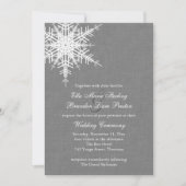 Winter Gray Burlap Weduwuitnodiging Kaart (Voorkant)
