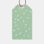 Winter Green Holly en Pine Wreate Kerstmis Cadeaulabel (Achterkant)