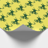 Winter Green Snowflakes Kerstdeer Cadeaupapier (Hoek)