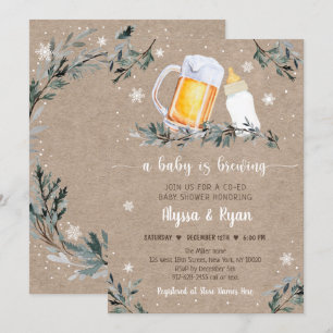 Winter Greenery Baby brouwt Baby shower Kaart