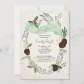 Winter Greenery Baby shower Invitation Kaart (Voorkant)